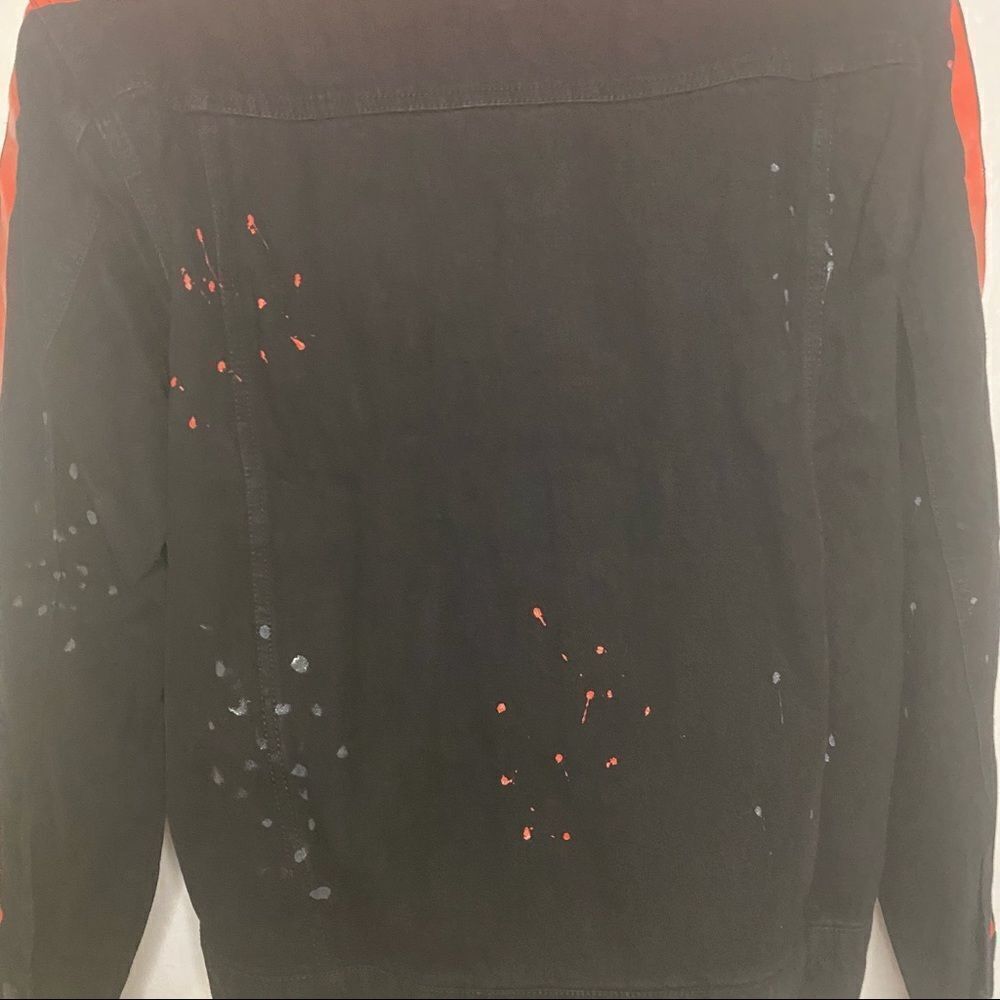 Black & Red Fashion Nova Men denim jacket Size XL - Picture 6 of 8